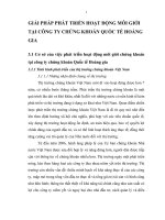 GIẢI PHÁP PHÁT TRIỂN HOẠT ĐỘNG MÔI GIỚI TẠI CÔNG TY CHỨNG KHOÁN QUỐC TẾ HOÀNG GIA