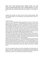 MỘT SỐ Ý KẾN NHẰM HOÀN THIỆN CÔNG TÁC KẾ TOÁN THÀNH PHẨM TIÊU THỤ THÀNH PHẨM VÀ XÁC ĐỊNH KẾT QUẢ KINH DOANH TẠI CÔNG TY CƠ KHÍ 19