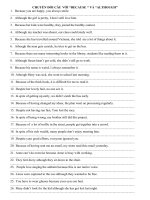 Bài soạn BAI TAP CHUYEN DOI BECAUSE VA ALTHOUGH