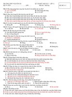 ĐỀ KT HỌC KỲ I SINH HỌC 11( HAY CO BAN)