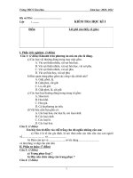 Kiểm Tra Học Kì I Môn Công Nghệ 6