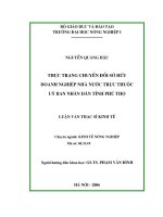 Luận văn thực trạng chuyển đổi sở hữu doanh nghiệp nhà nước trực thuộc uỷ ban nhân dân tỉnh phú thọ 