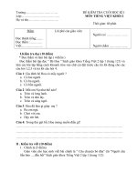 Đề kiểm tra Học kỳ I_môn Tiếng Việt Lớp 2_3