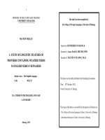 A study of linguistic features of proverbs containing weather terms in english versus vietnamese 