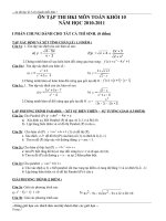 Ôn tập CẤP TỐC THI HK1 - KHỐI 10