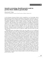 Genetic screening - should parents seek to perfect their children genetically