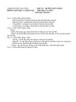 Gián án Đáp án Địa 6 HKI 2010-2011