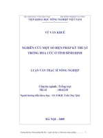 Luận văn nghiên cứu một số biện pháp kỹ thuật trồng hoa cúc ở tỉnh bình định 