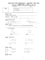 Bài soạn ĐỀ KIỂM TRA CUỐI HỌC KỲ I (2010-2011) TẤT CẢ CÁC MÔN