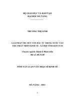 Giải pháp thu hút vốn đầu tư trong nước vào việc phát triển kinh tế   xã hội tỉnh kon tum 