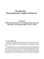 Phương pháp luận nghiên cứu khoa học_thiết kế hệ thống quản lí xe bus, thông tin điểm dừng, nhà điều hành xe bus thông qua định vị gps và vệ tinh.