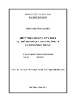 phát triển dịch vụ city tour tại thành phố quy nhơn ở công ty lữ hành miền trung