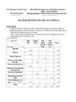 Đề thi hk I lớp 10 (có đáp án và ma trận đề) - hay