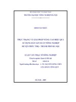 Thực trạng và giải pháp nâng cao hiệu quả sử dụng đất sản xuất nông nghiệp huyện phúc thọ thành phố hà nội 