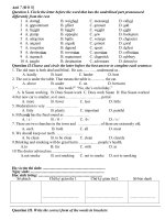 Đề thi khảo sát HSG lớp 7 -Tiếng Anh