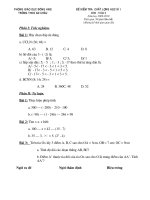 Đề thi học kì I (Có đáp án + Biểu điểm)