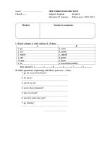 Đề kiểm tra 15'''' số 3