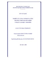 [Luận văn]nghiên cứu cung cấp dịch vụ công cho phát triển doanh nghiệp ở thị xã tam điệp, tỉnh ninh bình 