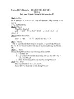 ĐỀ THI HỌC KÌ I MÔN TOÁN 6 Mới