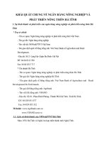 KHÁI QUÁT CHUNG VỀ NGÂN HÀNG NÔNG NGHIỆP VÀ PHÁT TRIỂN NÔNG THÔN HÀ TĨNH