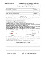 Đề + Đáp án Vật lí 9 HKI