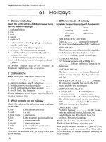 English Vocabulary Organiser With Key_Holidays