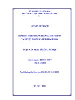 Luận văn đánh giá một số quần thể ngô nếp tái hợp tại huyện thọ xuân, tỉnh thanh hoá 