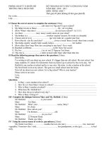 đề khảo sát Tiếng Anh 7