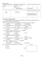 ĐỀ THI MÔN TOÁN  HKÌ I