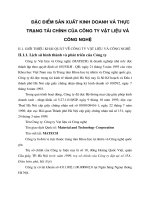 đặc điểm sản xuất kinh doanh và ThựC trạng tài chính của công ty vật liệu và công nghệ
