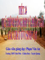 Gián án Tiết 24 - Quá trình tổng hợp và phân giải các chất ở vsv