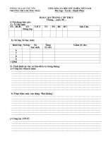 Mẫu báo cáo tháng THCS