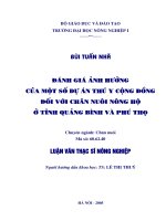 Luận văn đánh giá ảnh hưởng của một số dự án thú y cộng đồng đối với chăn nuôi nông hộ ở tỉnh quảng bình và phú thọ 