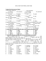 ĐỀ LUYỆN THI ANH VĂN 9 - HỌC KỲ I