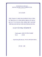 Thực trạng và một số giải pháp nâng cao sự tham gia của cộng đồng trong xây dựng, quản lý và sử dụng các công trình thuỷ lợi nhỏ trên địa bàn huyện chí linh, tỉnh hải dương 