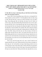 THỰC TRẠNG QUY TRÌNH KIỂM TOÁN TIỀN LƯƠNG NHÂN VIÊN TRONG KIỂM TOÁN BCTC TẠI CHI NHÁNH CÔNG TY TNHH KIỂM TOÁN VÀ TƯ VẤN A&C