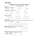 De thi toan HKI lop 2