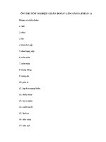 ÔN THI TỐT NGHIỆP CHẨN ĐOÁN LÂM SÀNG (PHẦN 1)