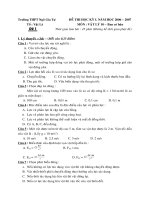 Đề thi HK I VL Lớp 10 Ban CB