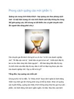 Phong cách quảng cáo mới (phần 1)