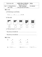 Tài liệu Đề KT Toán lớp 1 CKI