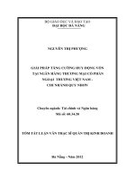 Giải pháp tăng cường huy động vốn tại ngân hàng thương mại cổ phần ngoại thương việt nam   chi nhánh quy nhơn 