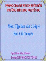Bài giảng TLV - Cốt truyện lớp 4