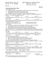 Đề thi học kì I 12 lớp chọn