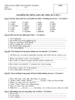 Bài kiểm tra học kỳ 1 Anh 6