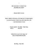 Phát triển tín dụng tài trợ xuất nhập khẩu tại ngân hàng TMCO sài gòn thương tín   chi nhánh đà nẵng 