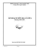 Kế hoạch môn Địa lý 6