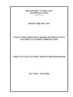 Tăng cường kiểm soát nội bộ chi phí sản xuất tại công ty cổ phần thép đà nẵng 