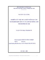 Nghiên cứu việc đưa chăn nuôi gia cầm tách khỏi khu dân cư của huyện đông anh thành phố hà nội 
