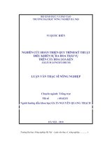 Nghiên cứu hoàn thiện quy trình kỹ thật điều khiển sự ra hoa trái vụ trên cây hoa loa kèn(lilium longiflorum) 